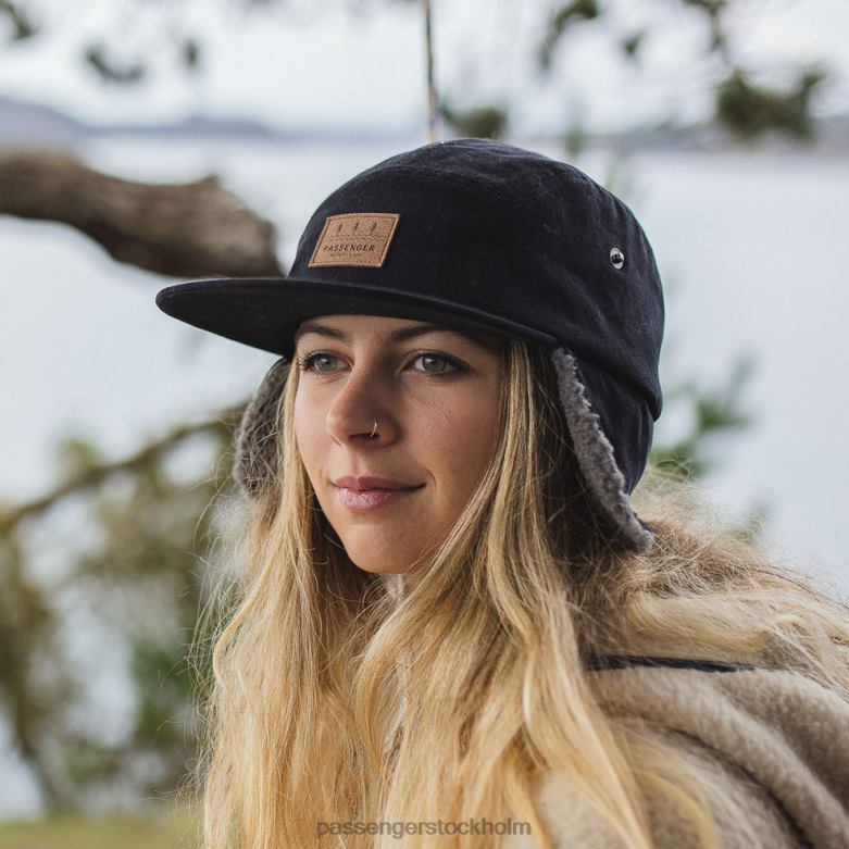 Passenger twill dagtid sherpa fodrad hatt blekt svart D422J1061 blekt svart