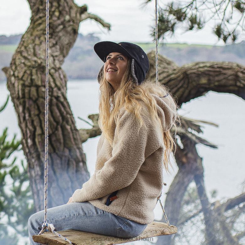 Passenger twill dagtid sherpa fodrad hatt blekt svart D422J1061 blekt svart