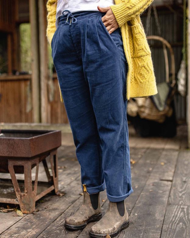 Passenger kompass återvunnen manchesterbyxa mörk denim D422J959 mörk denim