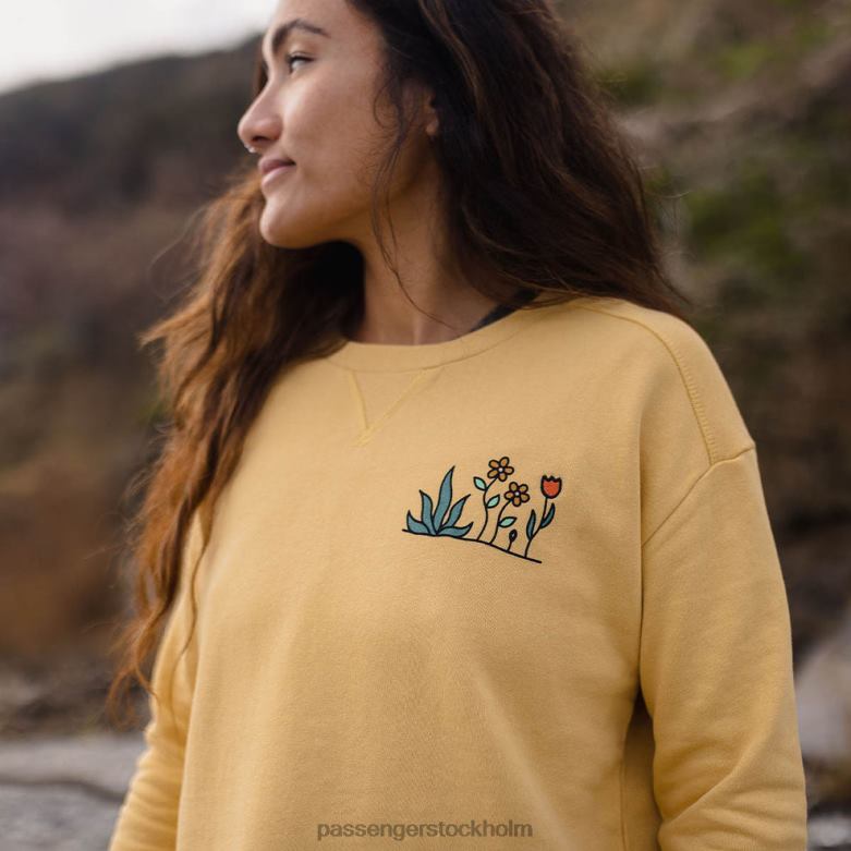 Passenger bloom hampa sweatshirt ockra gul D422J751 ockra gul