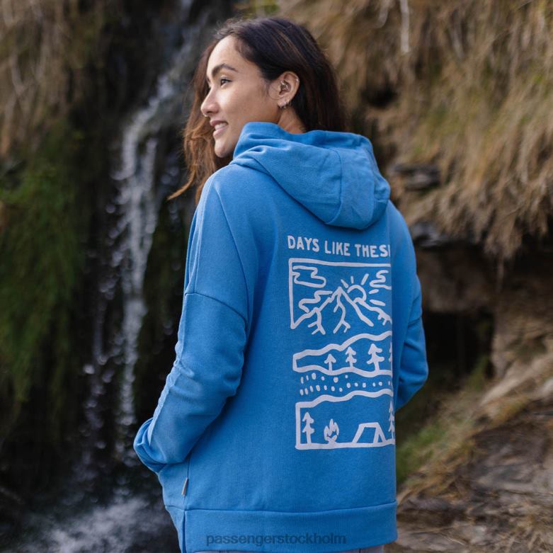 Passenger dagar som dessa hampa hoodie mjuk kobolt D422J753 mjuk kobolt
