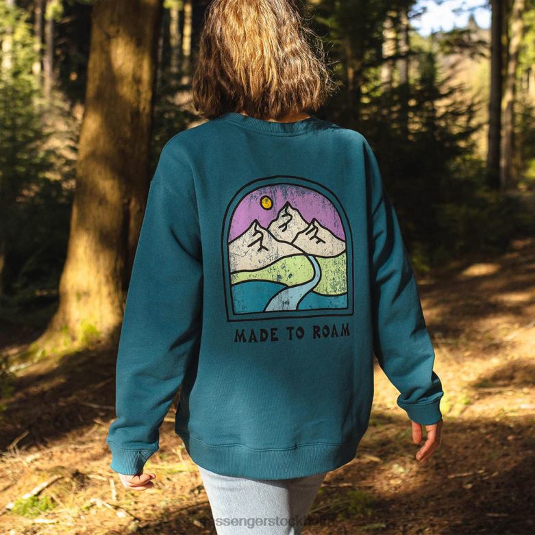 Passenger fredagskollektiv återvunnen bomull oversized sweatshirt blå korall D422J709 blå korall