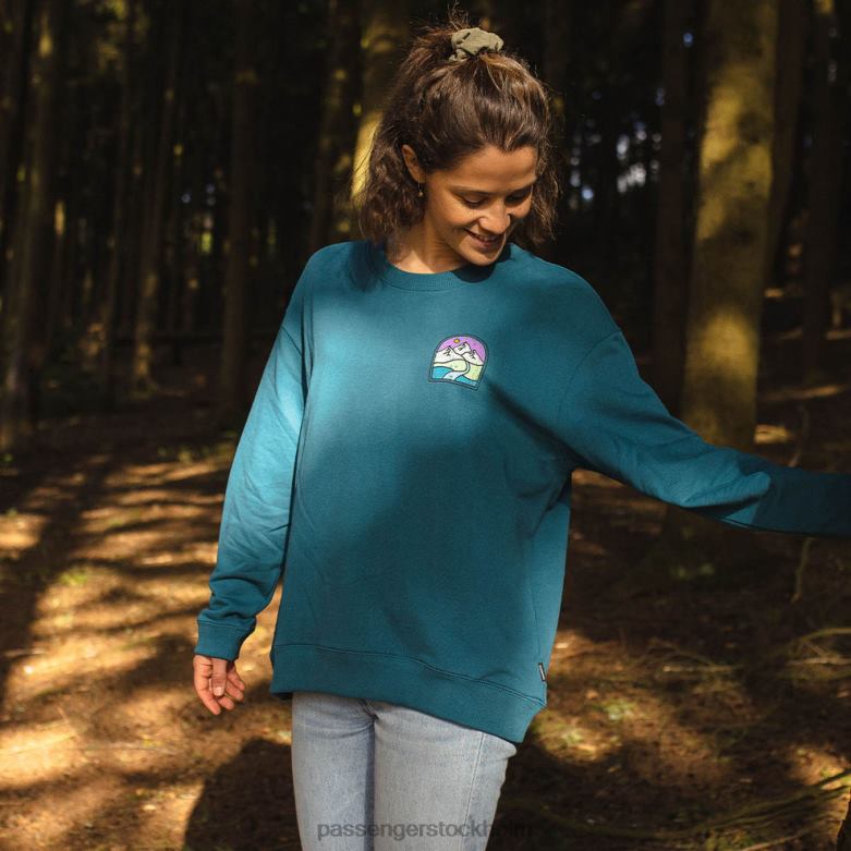 Passenger fredagskollektiv återvunnen bomull oversized sweatshirt blå korall D422J709 blå korall