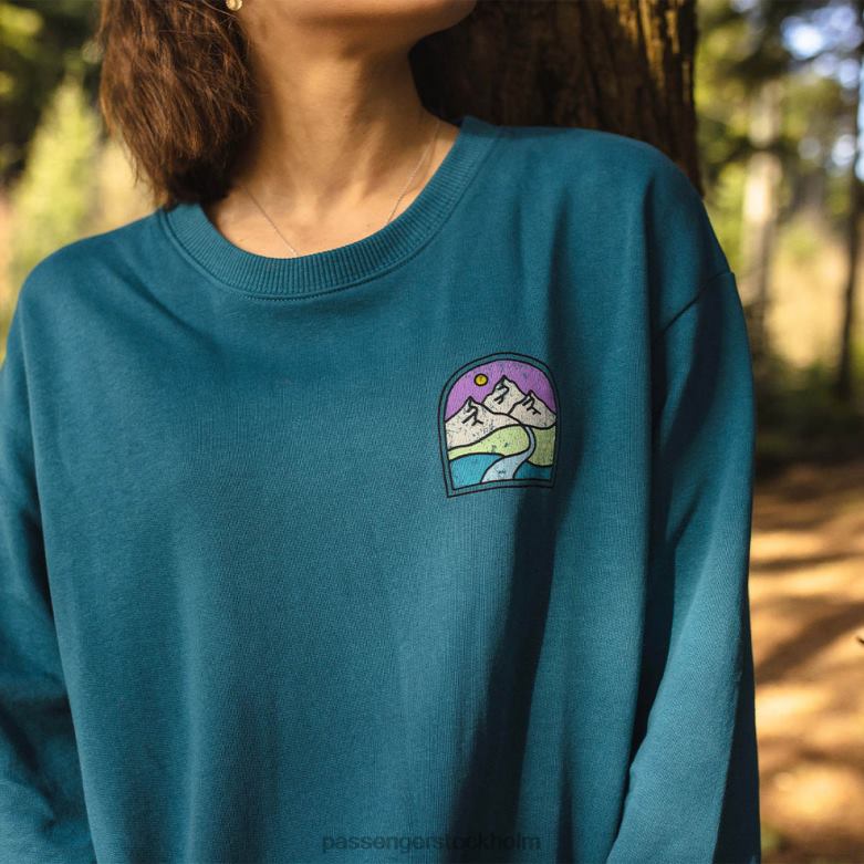 Passenger fredagskollektiv återvunnen bomull oversized sweatshirt blå korall D422J709 blå korall