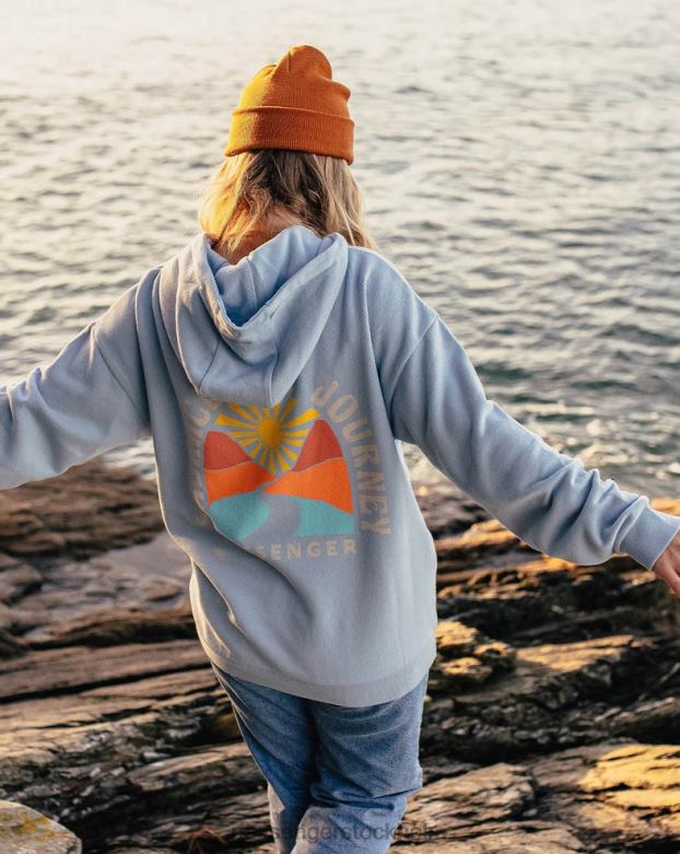 Passenger omfamna resan återvunnen bomull oversized hoodie blå dimma D422J716 blå dimma
