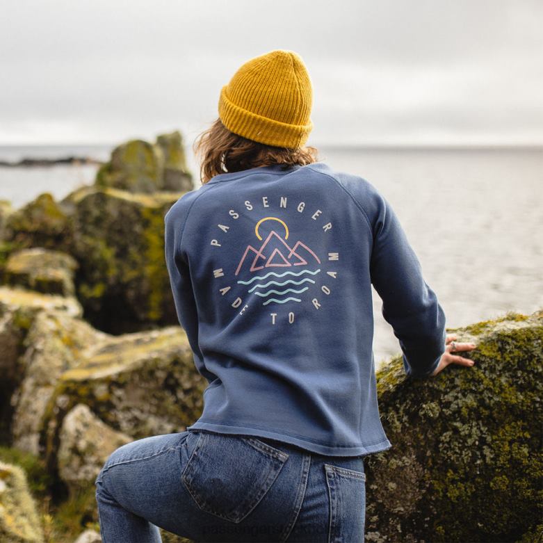 Passenger panang raglan återvunnen sweatshirt mörk denim D422J730 mörk denim