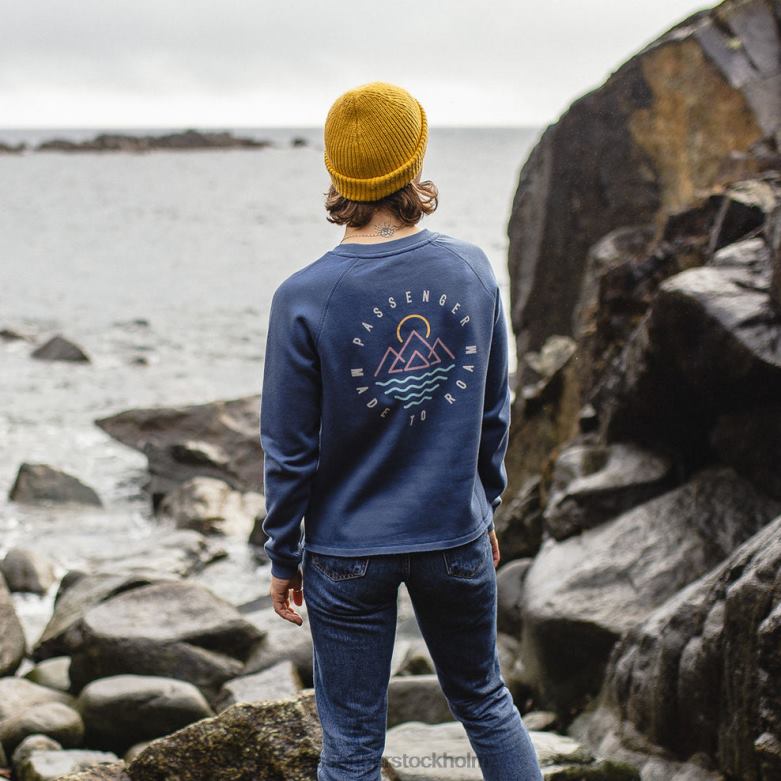 Passenger panang raglan återvunnen sweatshirt mörk denim D422J730 mörk denim