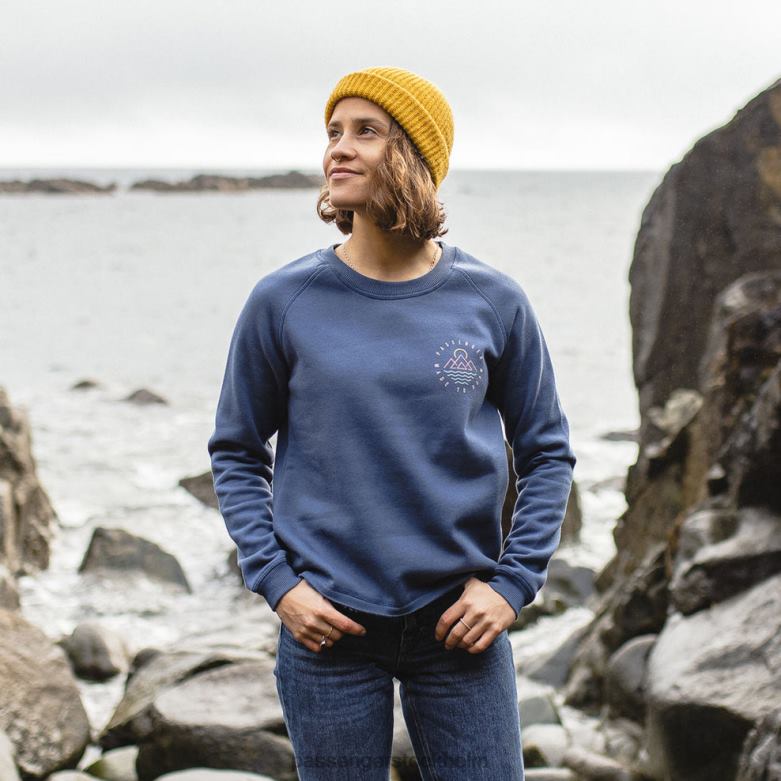 Passenger panang raglan återvunnen sweatshirt mörk denim D422J730 mörk denim