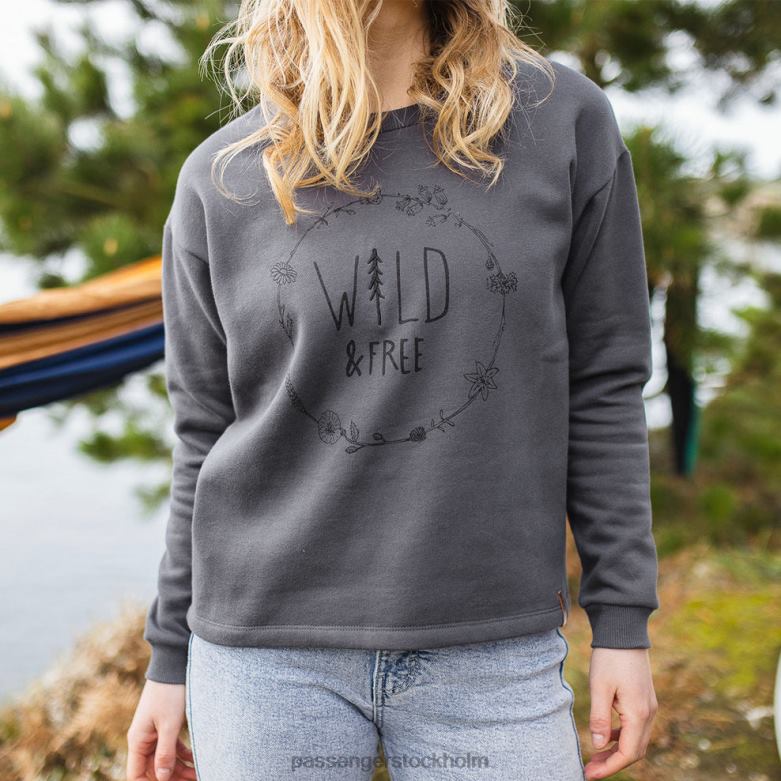 Passenger paradis återvunnen sweatshirt blekt svart D422J757 blekt svart