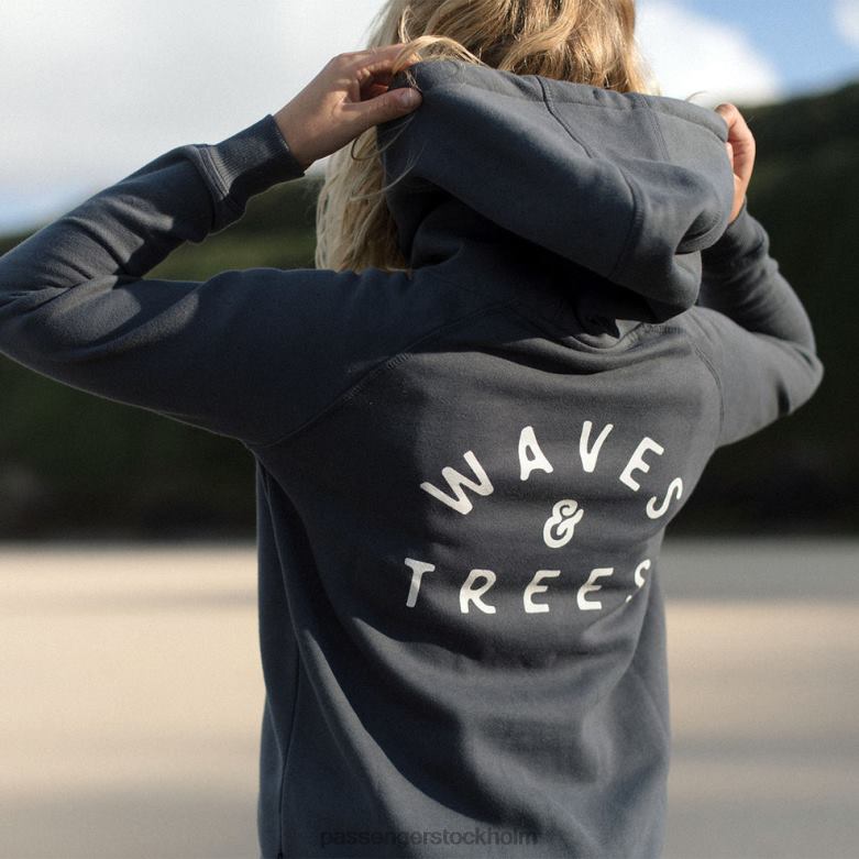 Passenger penida återvunnen hoodie blekt svart D422J747 blekt svart