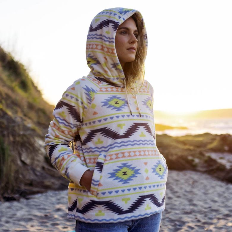 Passenger piket återvunnen polar fleece hoodie egret på drift D422J698 hägrar på drift