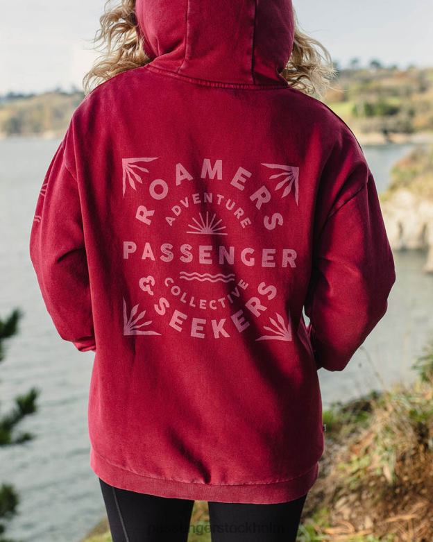 Passenger roamers and seekers återvunnen bomull oversized hoodie rabarber D422J710 rabarber