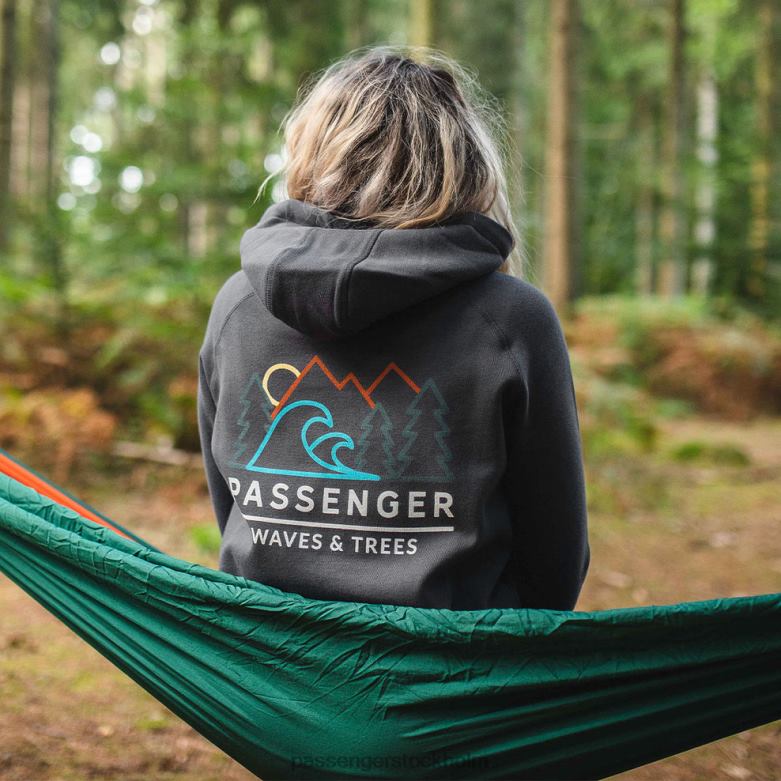 Passenger toba återvunnen hoodie blekt svart D422J714 blekt svart
