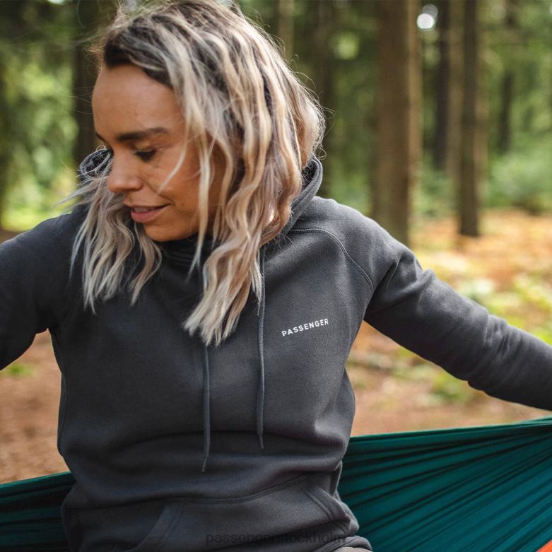 Passenger toba återvunnen hoodie blekt svart D422J714 blekt svart