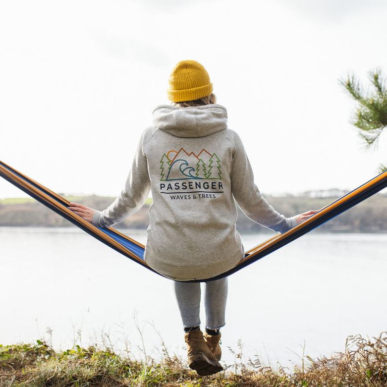 Passenger toba återvunnen hoodie grå märgel D422J759 grå märgel
