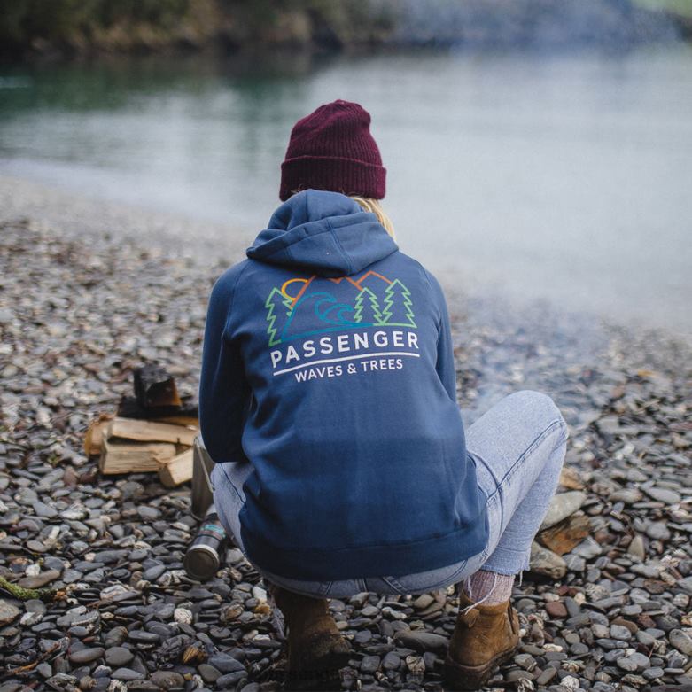 Passenger toba återvunnen hoodie mörk denim D422J706 mörk denim