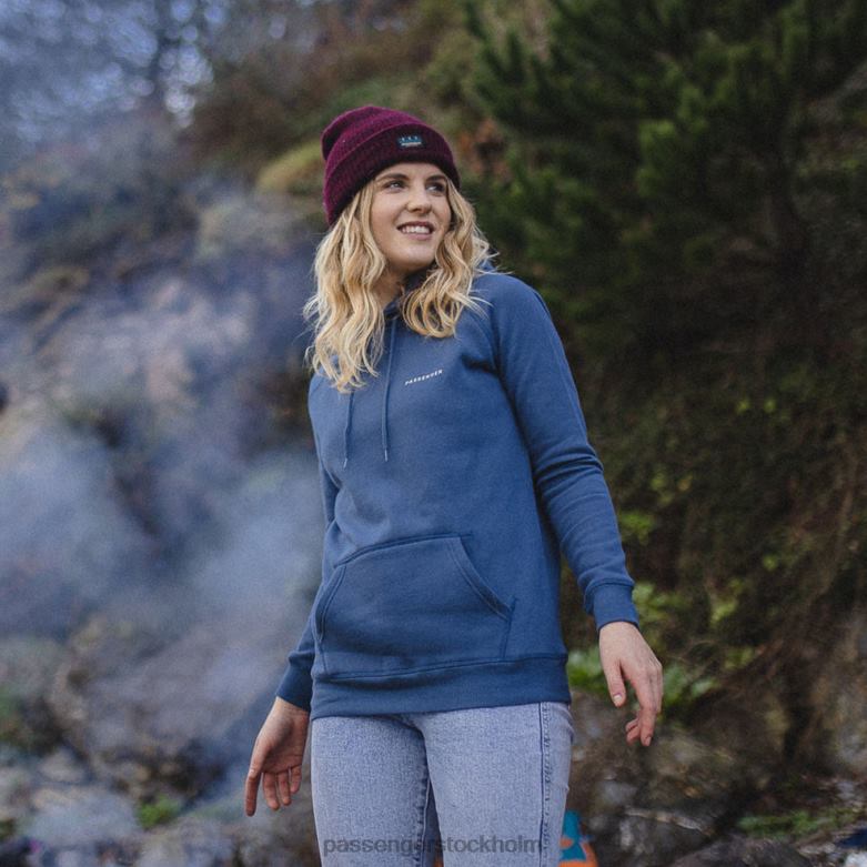 Passenger toba återvunnen hoodie mörk denim D422J706 mörk denim