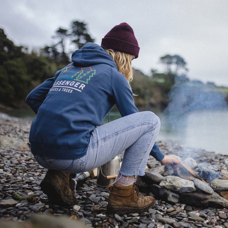Passenger toba återvunnen hoodie mörk denim D422J706 mörk denim
