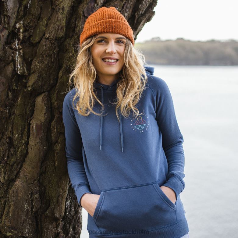 Passenger ubud återvunnen hoodie mörk denim D422J712 mörk denim