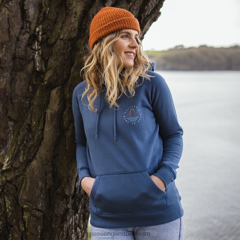 Passenger ubud återvunnen hoodie mörk denim D422J712 mörk denim