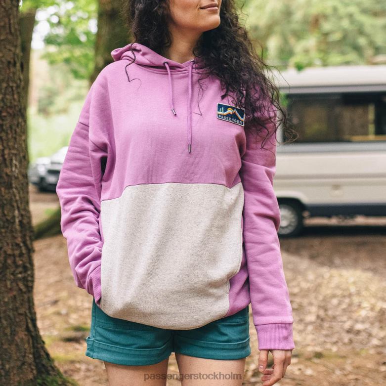Passenger vista återvunnen bomull oversized hoodie orkidé D422J724 orkide
