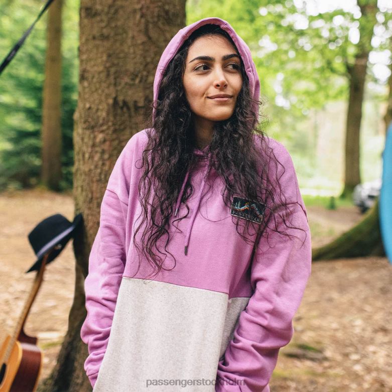Passenger vista återvunnen bomull oversized hoodie orkidé D422J724 orkide