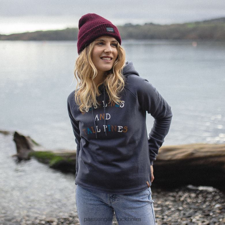 Passenger voyage återvunnen hoodie blekt svart D422J728 blekt svart