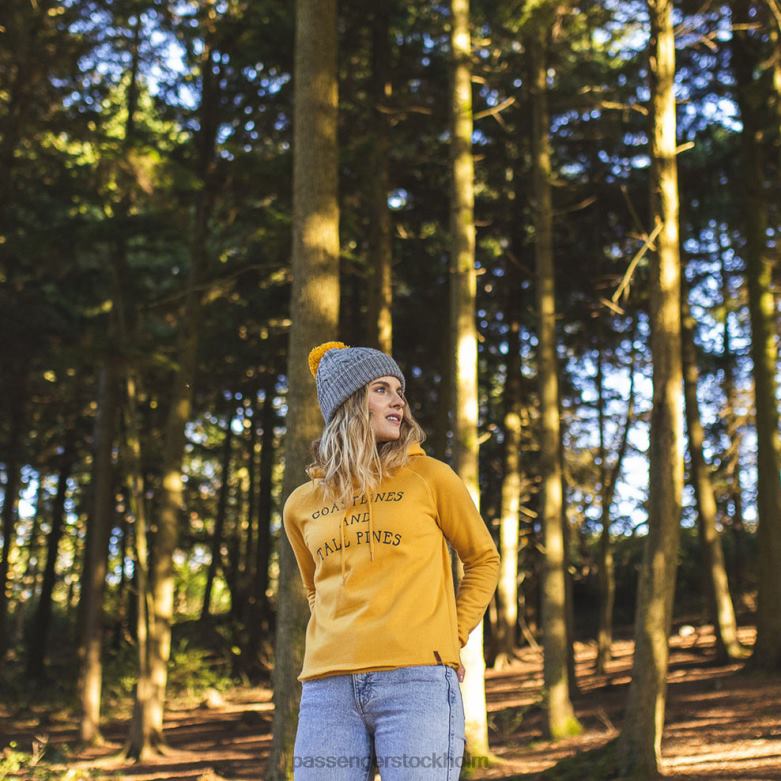 Passenger voyage återvunnen hoodie senap gul D422J736 senapsgul