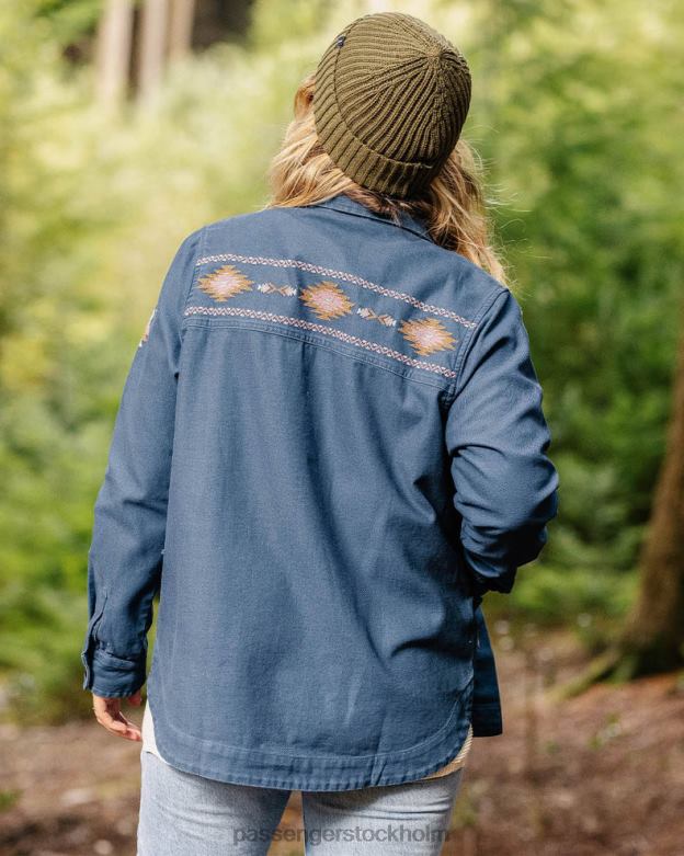 Passenger furu ekologisk bomull jacka mörk denim D422J792 mörk denim