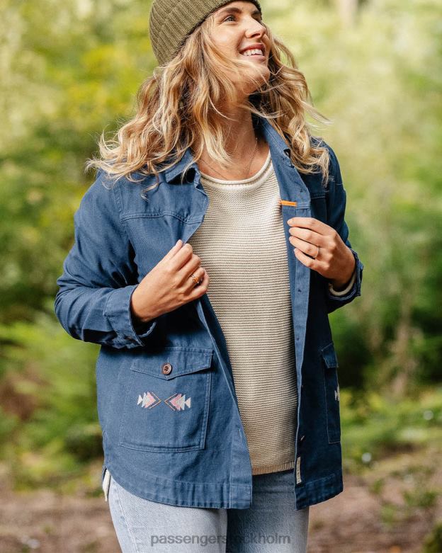 Passenger furu ekologisk bomull jacka mörk denim D422J792 mörk denim