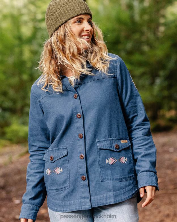 Passenger furu ekologisk bomull jacka mörk denim D422J792 mörk denim