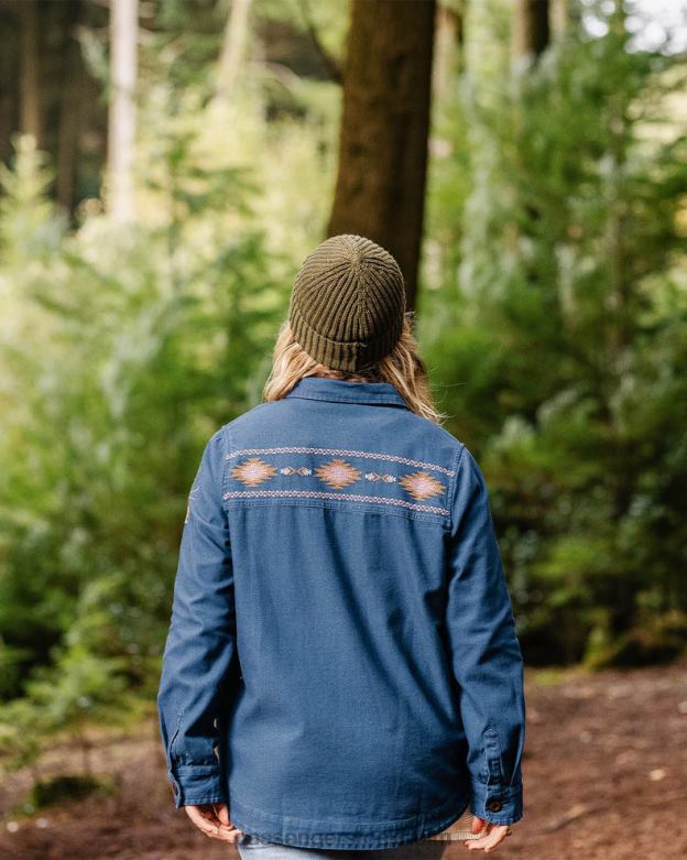 Passenger furu ekologisk bomull jacka mörk denim D422J792 mörk denim