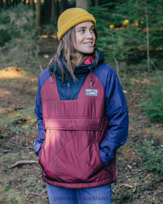 Passenger ocean återvunnen isolerad 1/2 zip jacka vin D422J777 vin