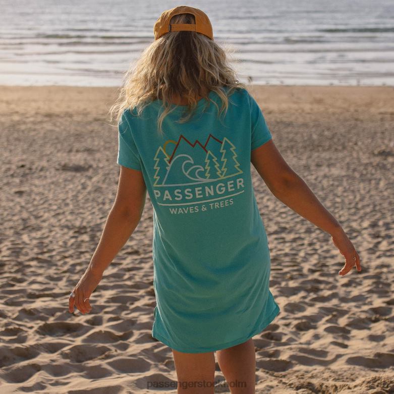 Passenger dweller t-shirt klänning viridian grön D422J651 viridian grön