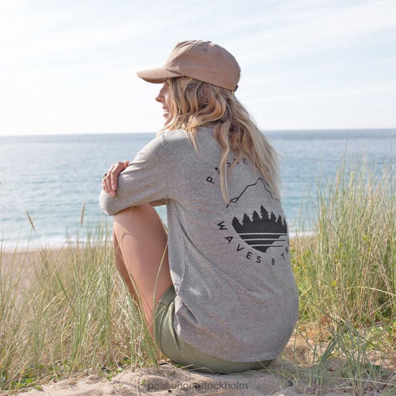 Passenger big leaf återvunnen ls t-shirt grå märgel D422J883 grå märgel