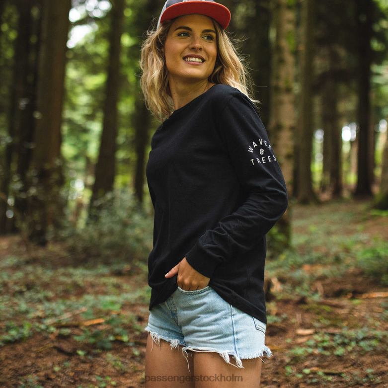 Passenger big leaf återvunnen ls t-shirt svart D422J882 svart