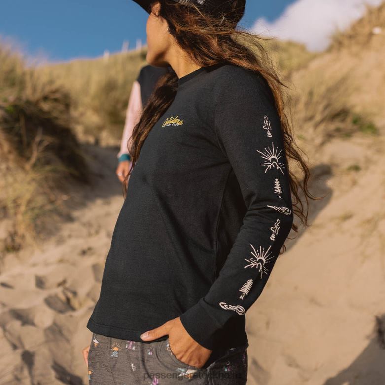 Passenger dawn återvunnen bomull ls t-shirt svart D422J879 svart