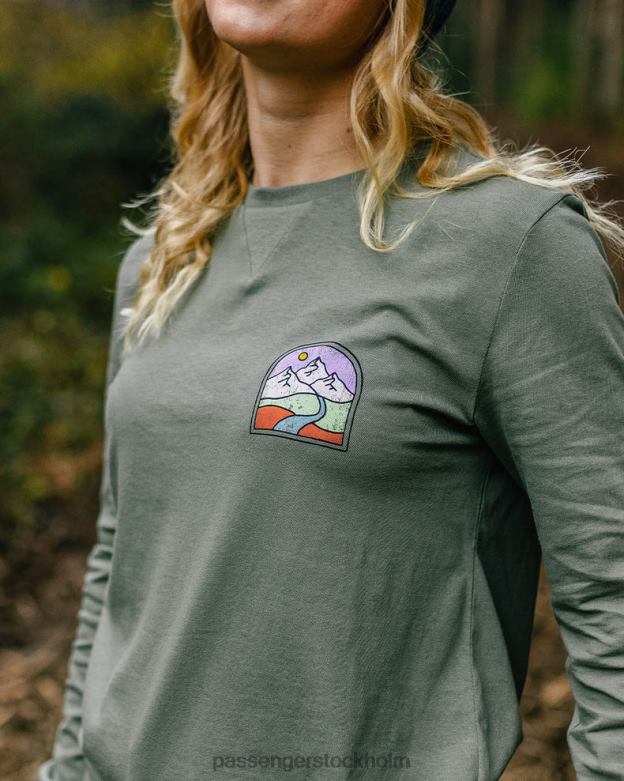 Passenger fredagskollektiv återvunnen bomull ls t-shirt dammig oliv D422J876 dammig oliv