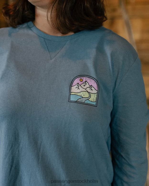 Passenger fredagskollektiv återvunnen bomull ls t-shirt tvättad blå D422J871 tvättad blå