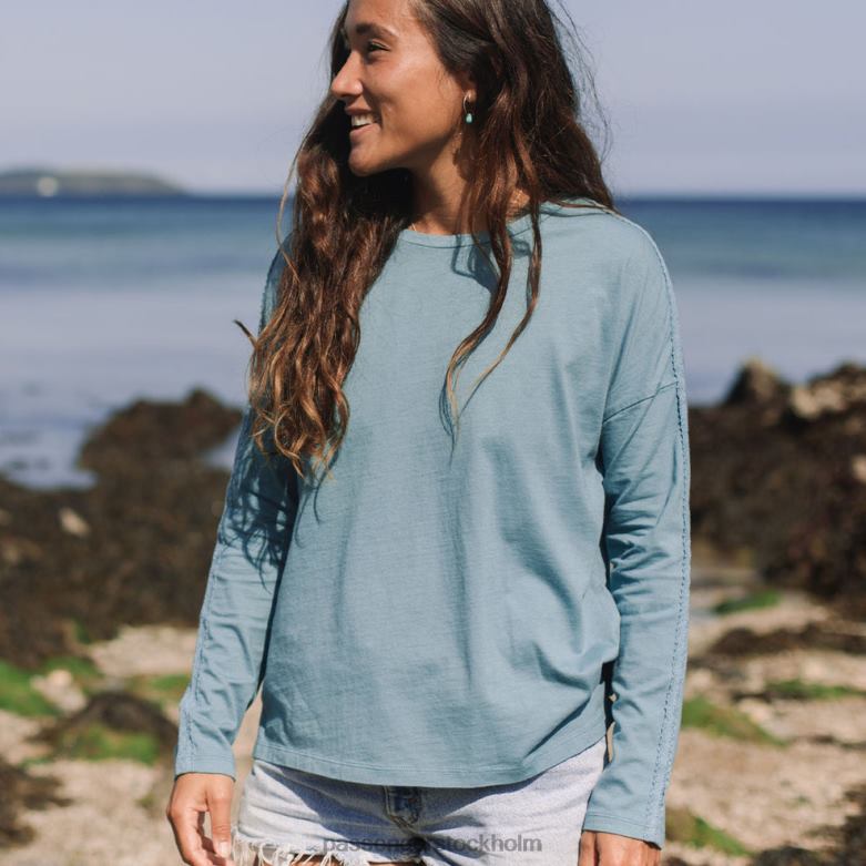Passenger maribou återvunnen ls t-shirt larkspur blå D422J886 larksporre blå