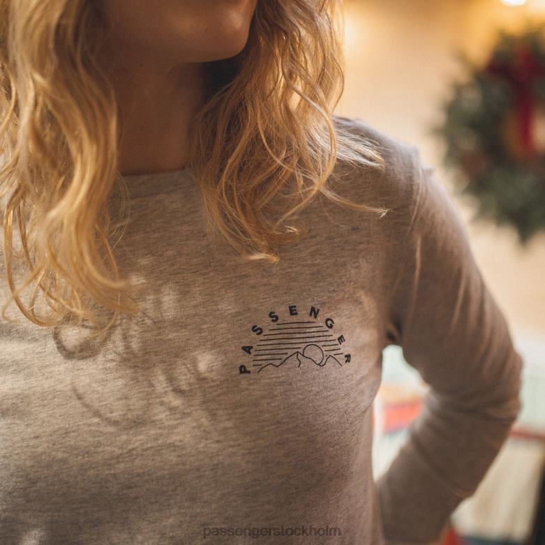 Passenger mist återvunnen ls t-shirt grå märgel D422J880 grå märgel