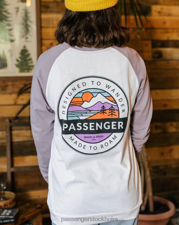 Passenger wilds återvunnen bomull oversized ls t-shirt dammig lila D422J872 dammig lila