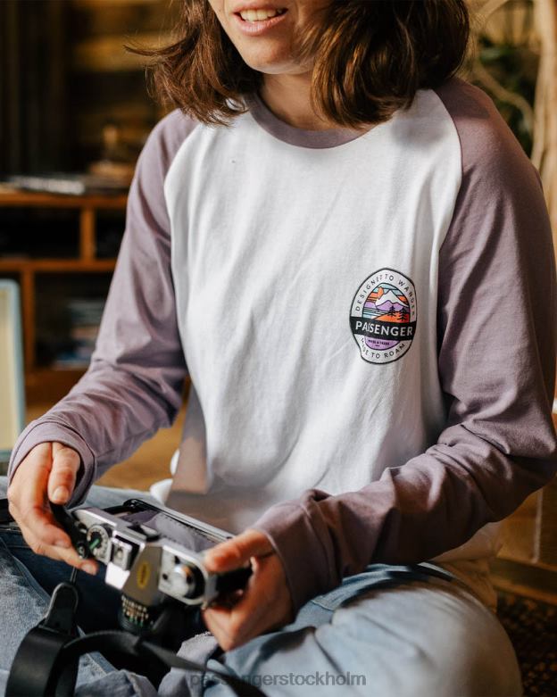 Passenger wilds återvunnen bomull oversized ls t-shirt dammig lila D422J872 dammig lila