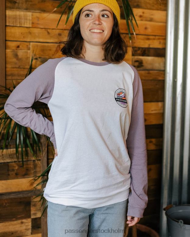 Passenger wilds återvunnen bomull oversized ls t-shirt dammig lila D422J872 dammig lila