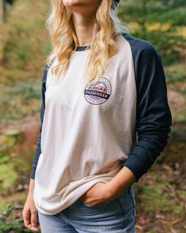 Passenger wilds återvunnen bomull oversized ls t-shirt djup marinblå D422J869 djup marin