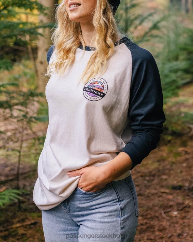 Passenger wilds återvunnen bomull oversized ls t-shirt djup marinblå D422J869 djup marin