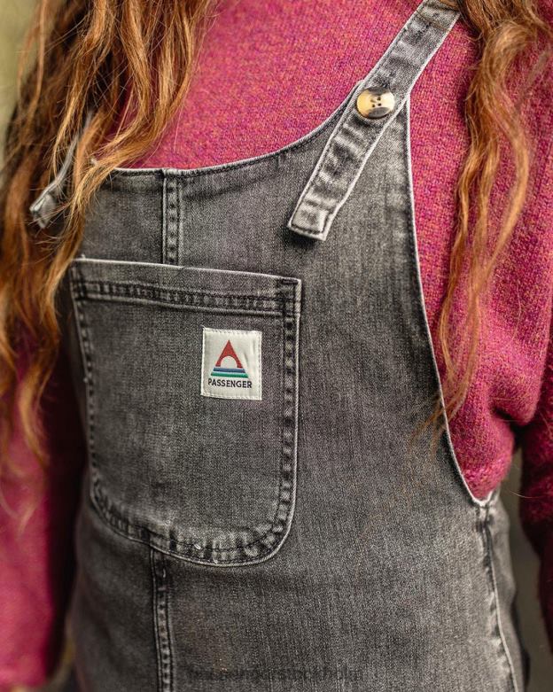 Passenger garnbyxor i verglas tvättad svart denim D422J957 tvättad svart denim