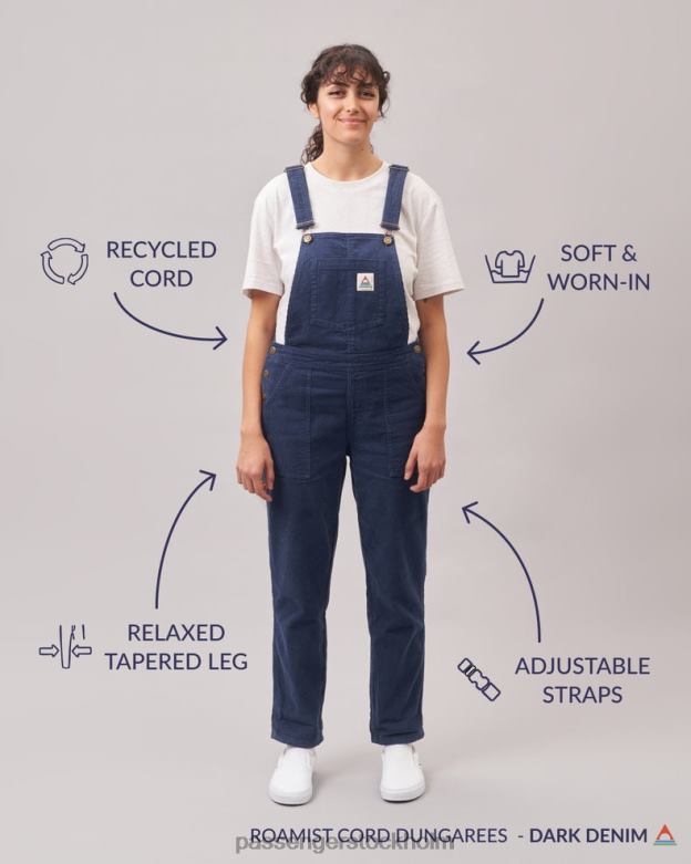 Passenger roamist cord byxbyxor mörk denim D422J954 mörk denim