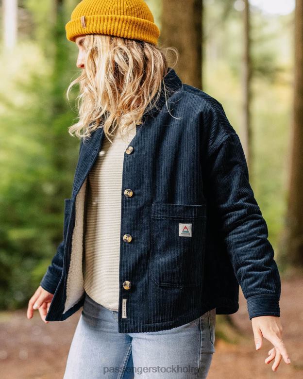 Passenger flint återvunnen sladd overshirt djup marinblå D422J780 djup marin