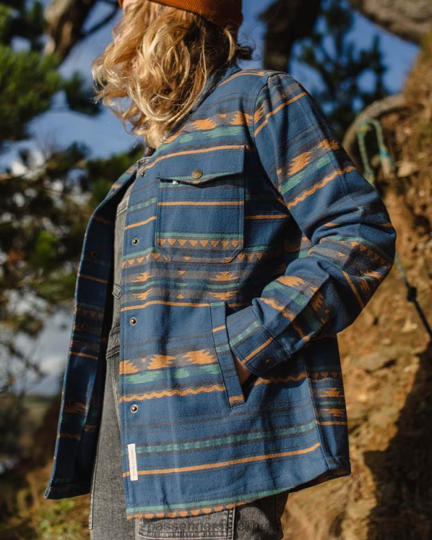 Passenger ontario overshirt mörk denim geomönster D422J900 mörkt denim geomönster